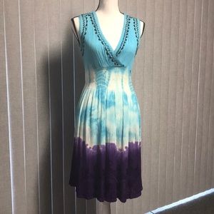 NWT Devi Festival Dress Light Blue White Purple